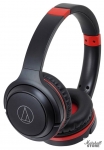 Наушники Bluetooth Audio-Technica ATH-S200BT BRD, черный/красный